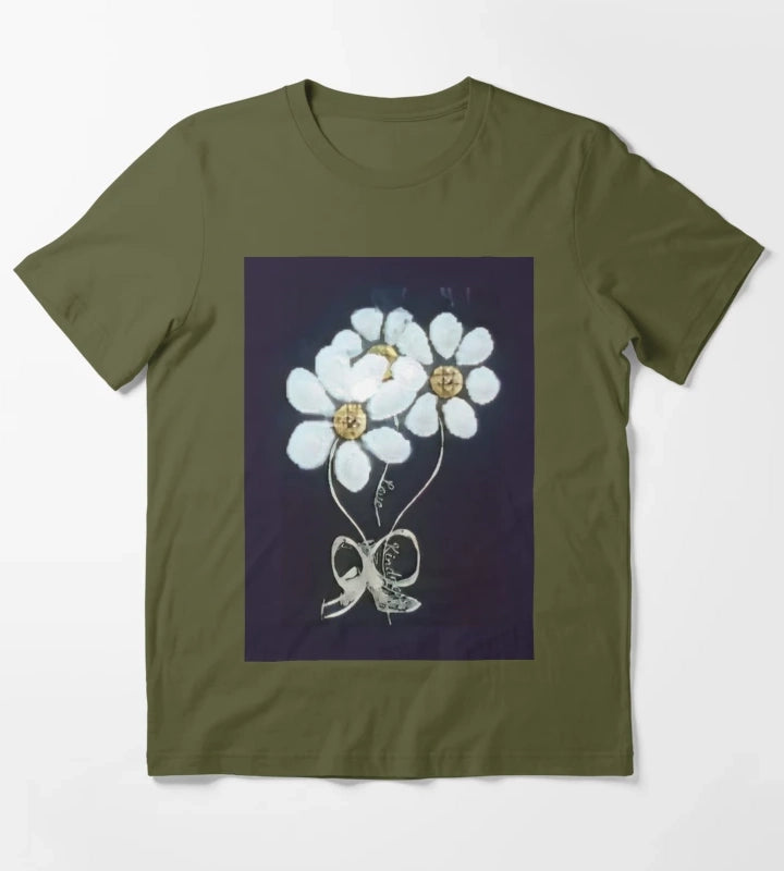 Daisies Love Kindness T-Shirt Olive Green