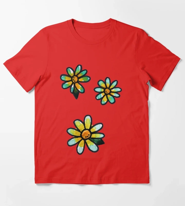 Daisies T-Shirt Red
