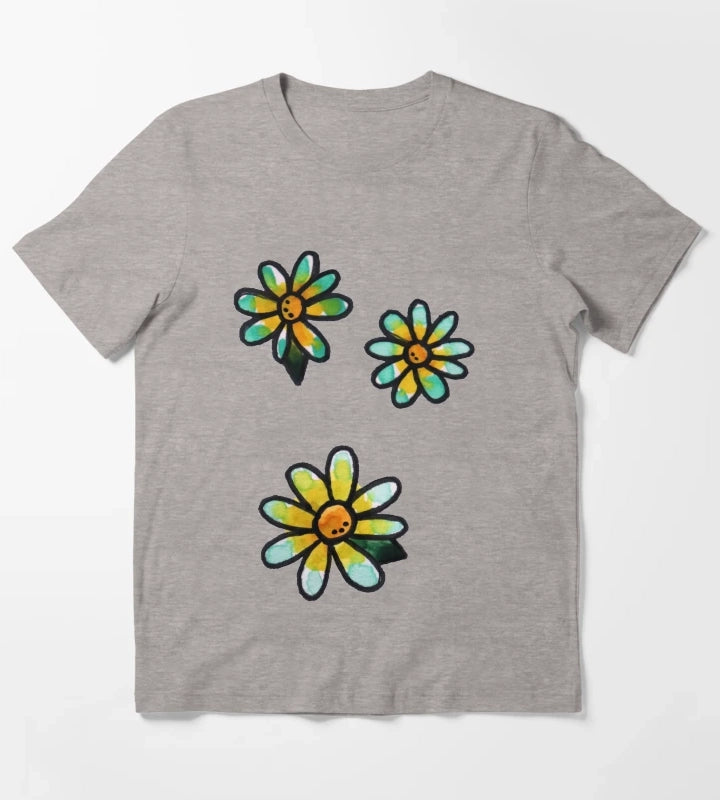 Daisies T-Shirt Heather Grey