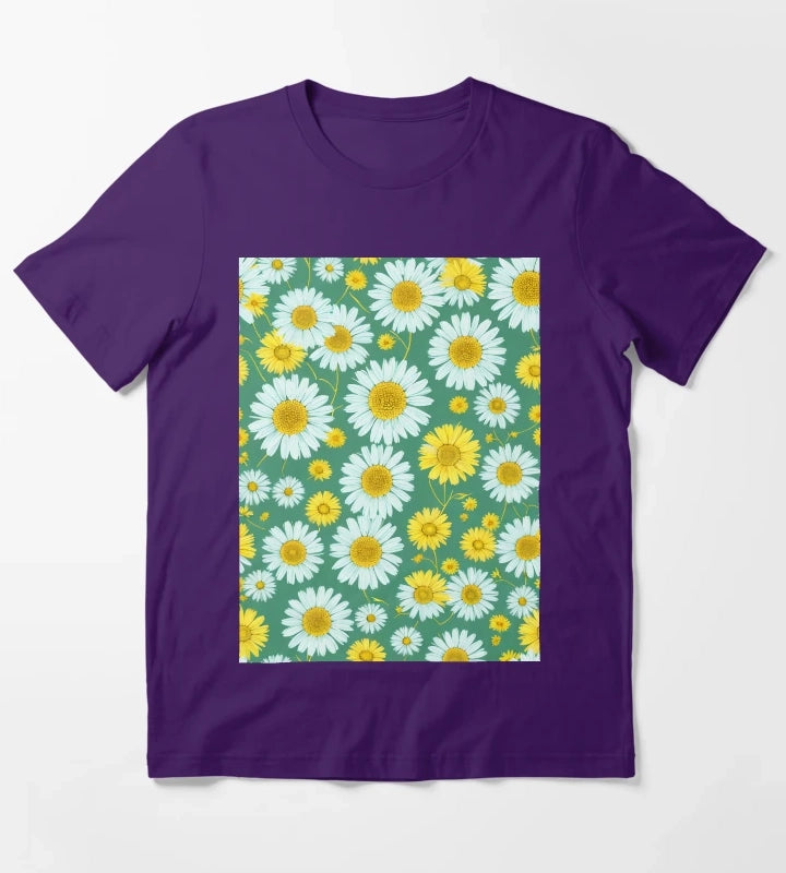 Daisies Yellow and Green Daisies T-Shirt Purple