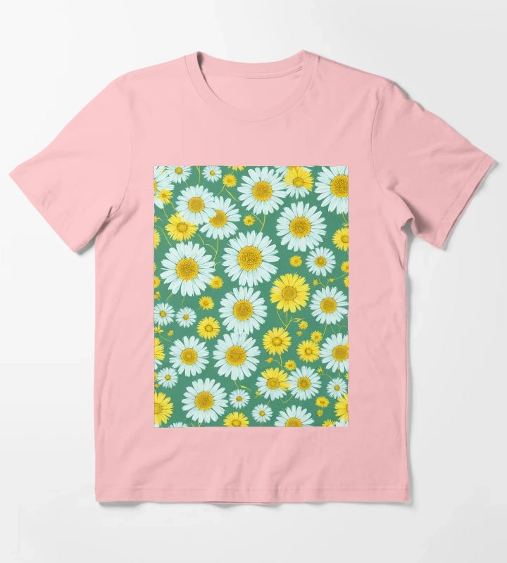 Daisies Yellow and Green Daisies T-Shirt Dark Grey