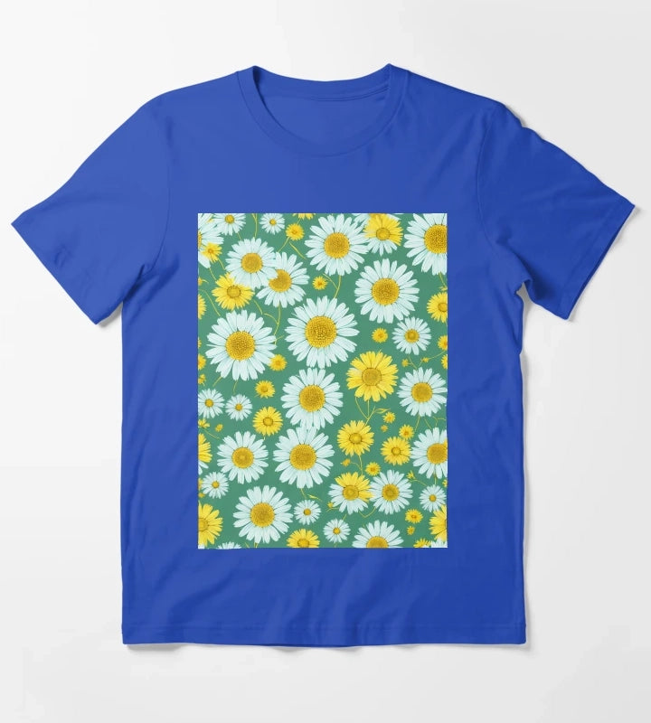 Daisies Yellow and Green Daisies T-Shirt Blue