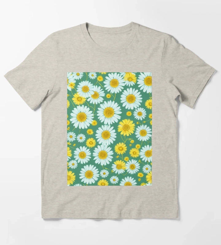 Daisies Yellow and Green Daisies T-Shirt Cream