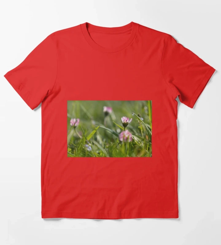 Daisies and Raindrops T-Shirt Red