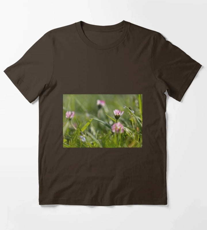 Daisies and Raindrops T-Shirt Brown