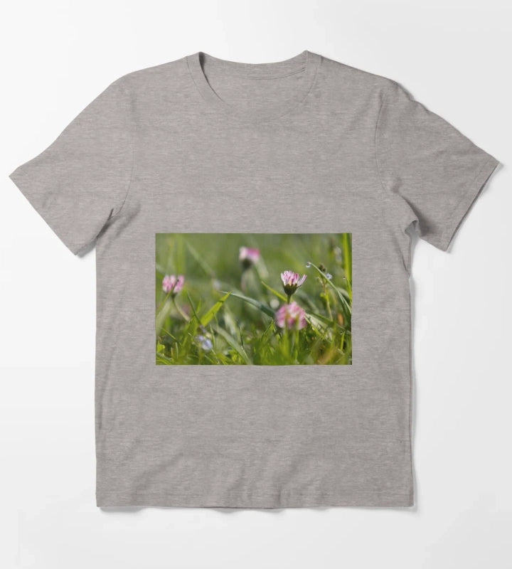 Daisies and Raindrops T-Shirt Heather Grey