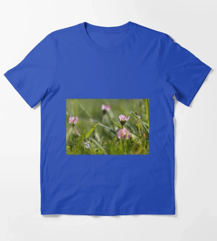 Daisies and Raindrops T-Shirt Blue