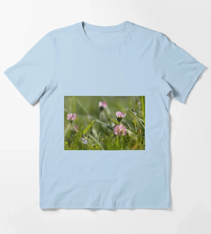 Daisies and Raindrops T-Shirt Sky Blue