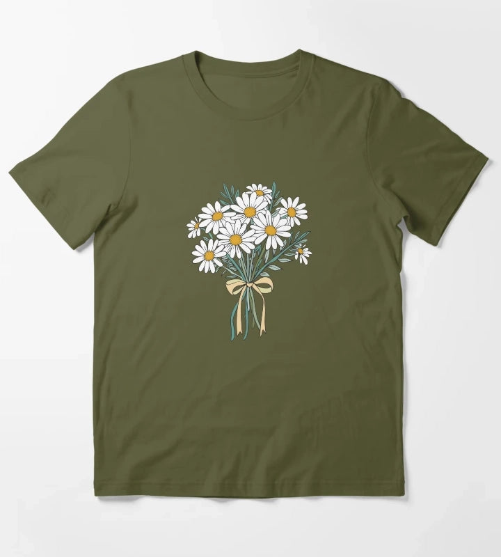 Daisies bouquet T-Shirt Olive Green