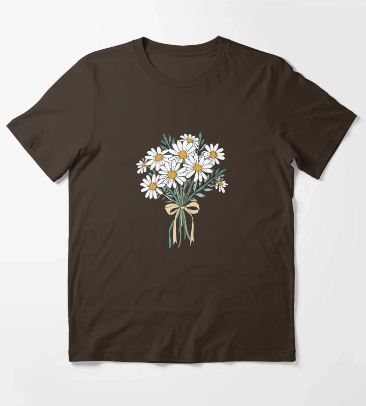 Daisies bouquet T-Shirt Brown