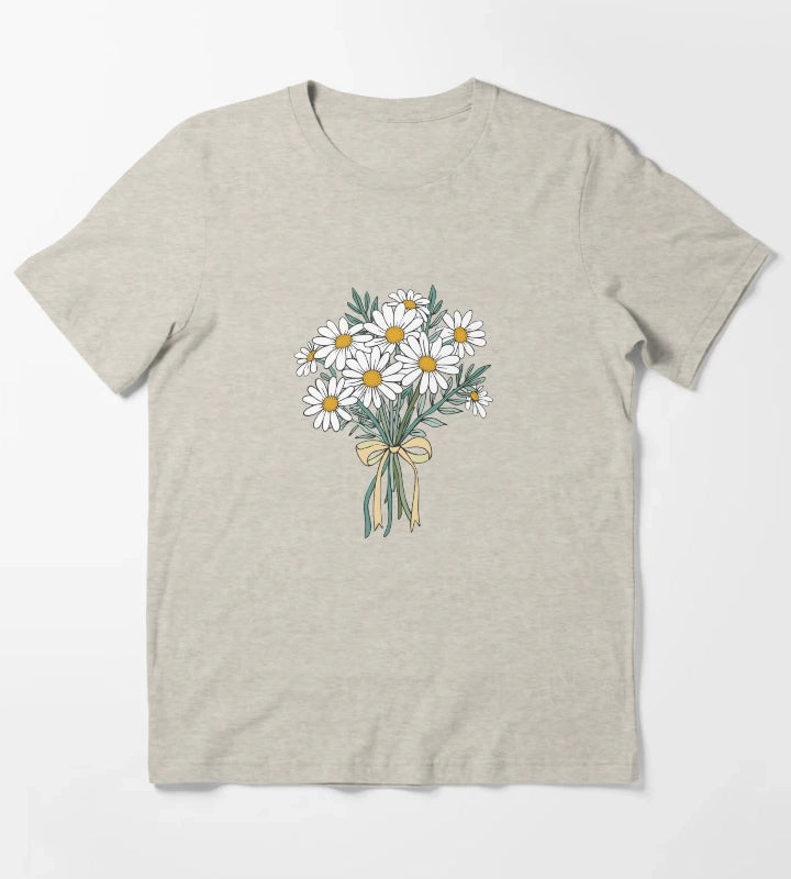 Daisies bouquet T-Shirt Cream