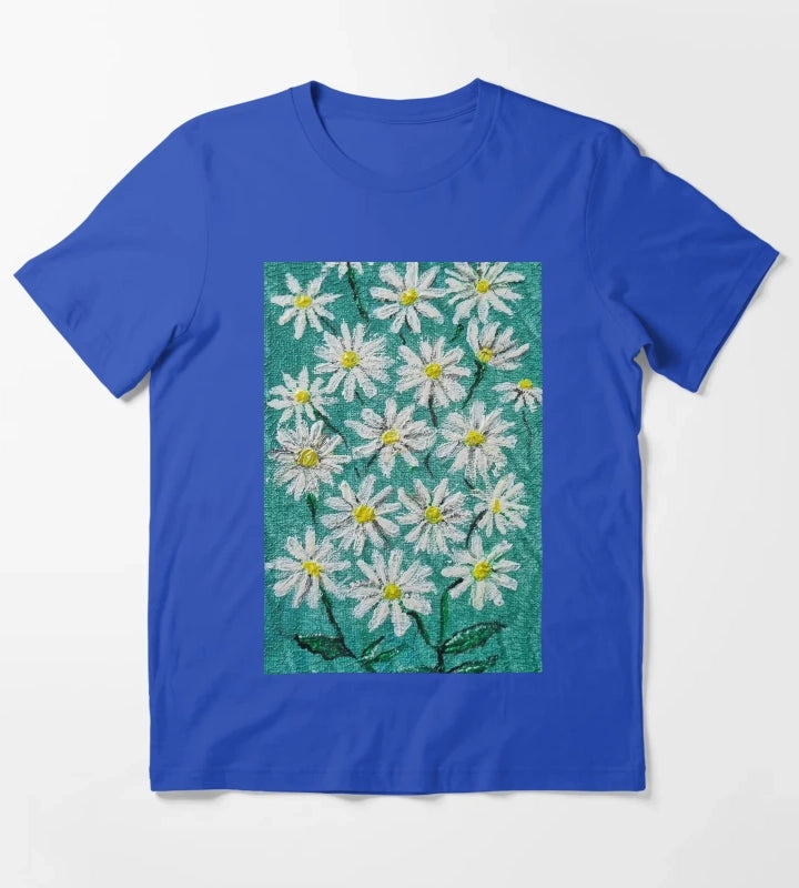 Daisies by Kzacreative T-Shirt Blue