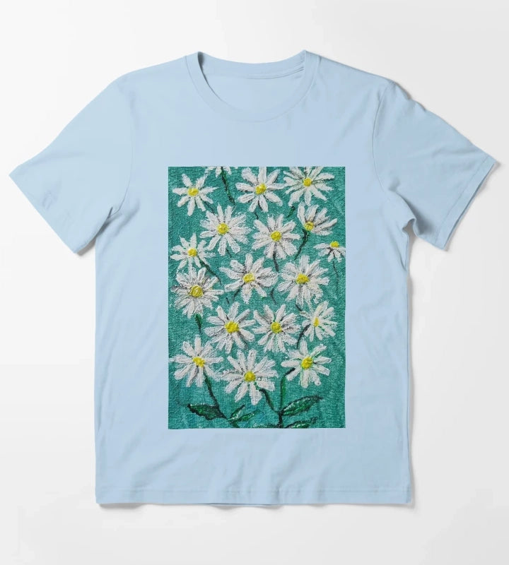 Daisies by Kzacreative T-Shirt Sky Blue
