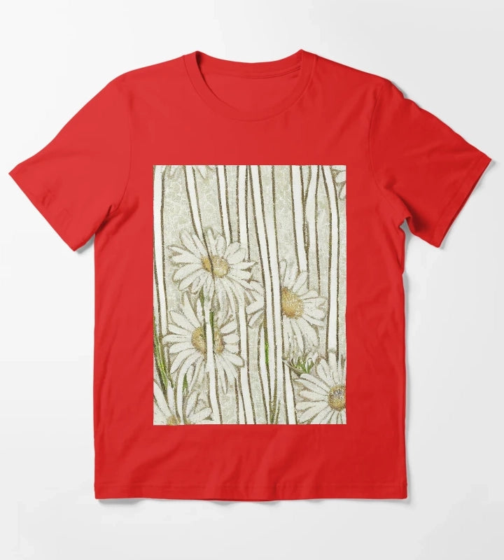 Daisies in tall Grass T-Shirt Red
