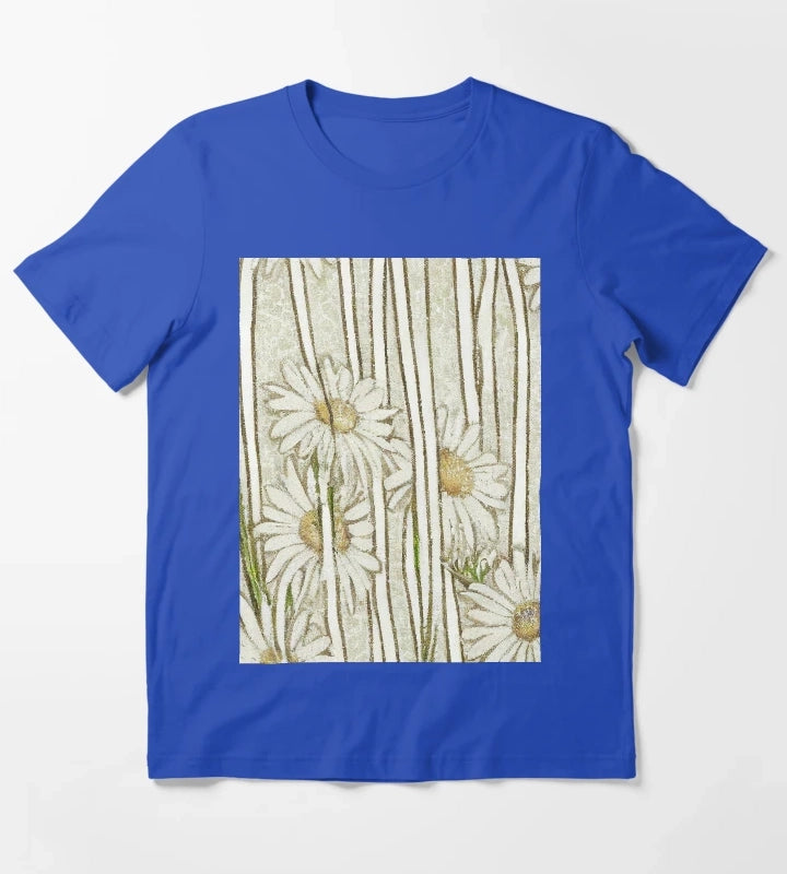 Daisies in tall Grass T-Shirt Blue
