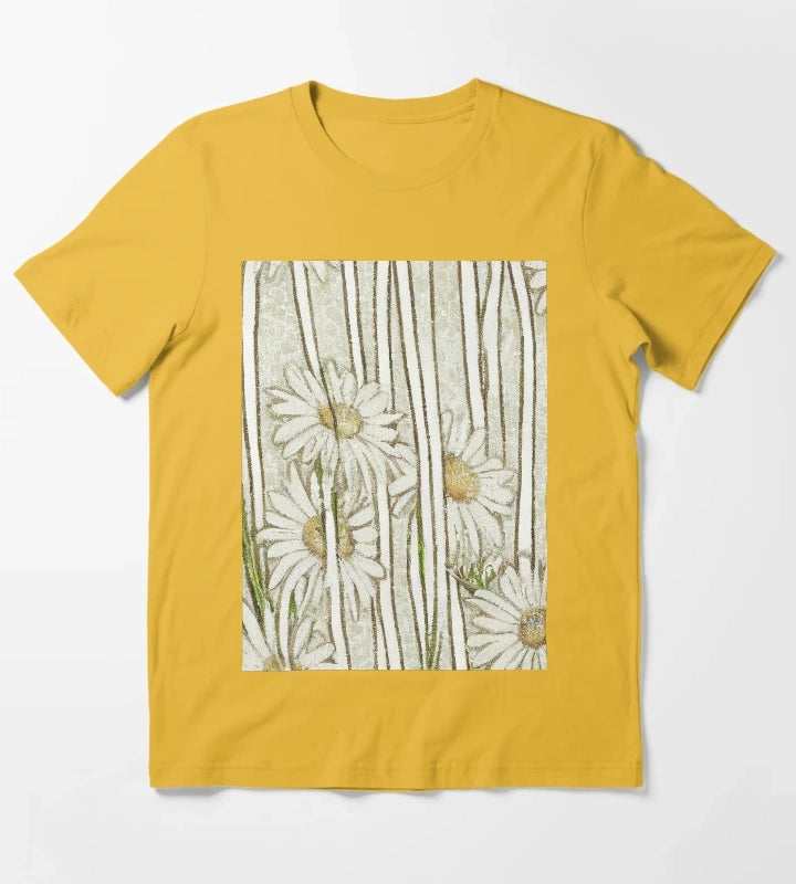 Daisies in tall Grass T-Shirt Yellow
