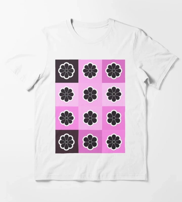 Daisies on pink T-Shirt White