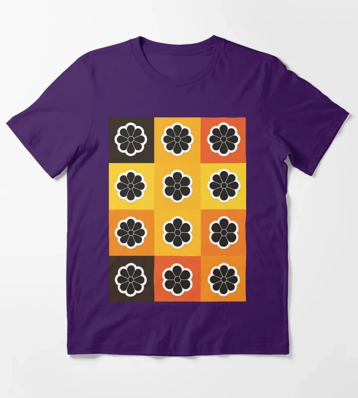 Daisies on yellow T-Shirt Purple