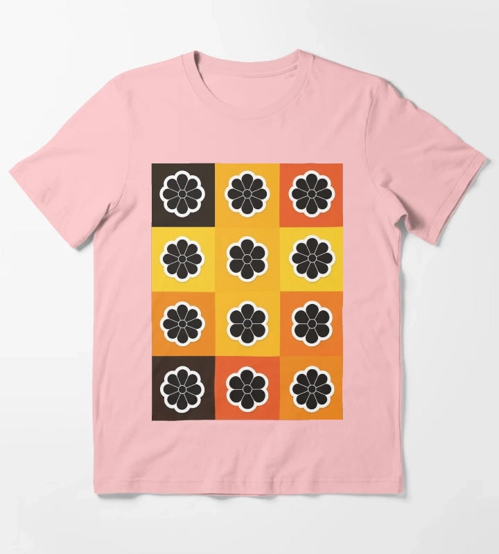 Daisies on yellow T-Shirt Dark Grey