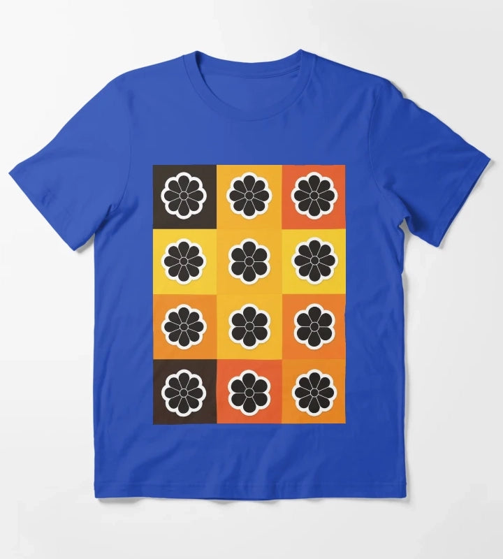 Daisies on yellow T-Shirt Blue