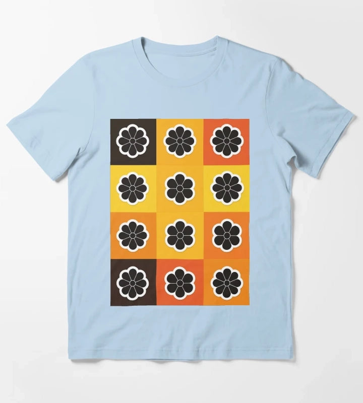 Daisies on yellow T-Shirt Sky Blue