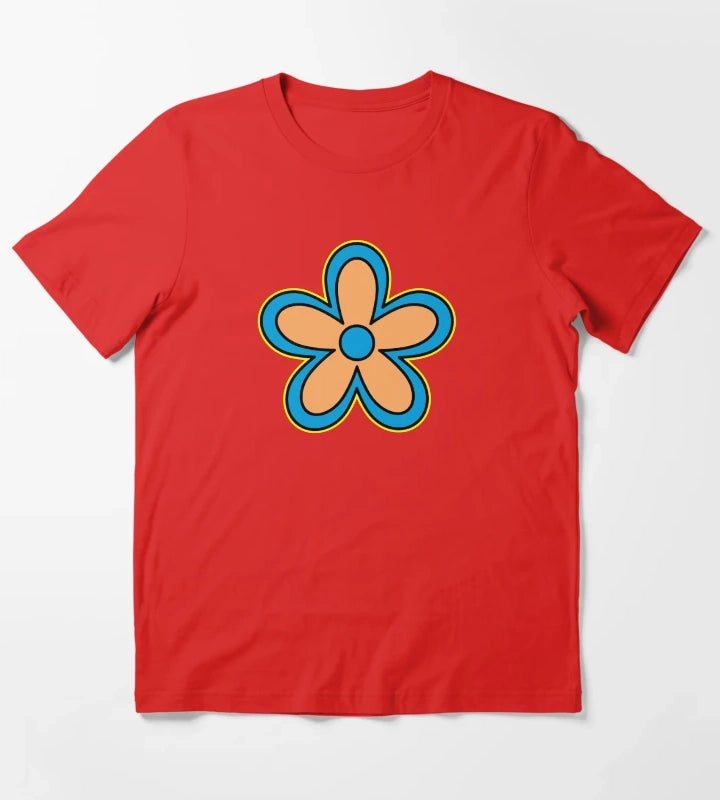 Daisy Age Cartoon Flower T-Shirt Red