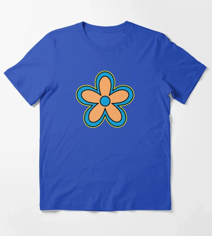 Daisy Age Cartoon Flower T-Shirt Blue