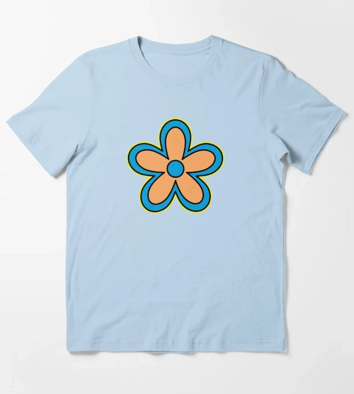 Daisy Age Cartoon Flower T-Shirt Sky Blue