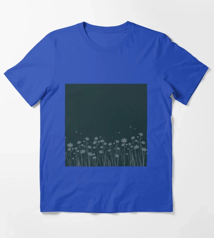 Daisy Blue Pattern T-Shirt Blue