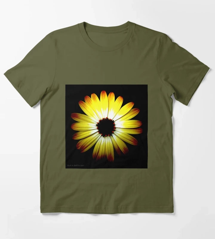 Daisy Bright Yellow T-Shirt Olive Green