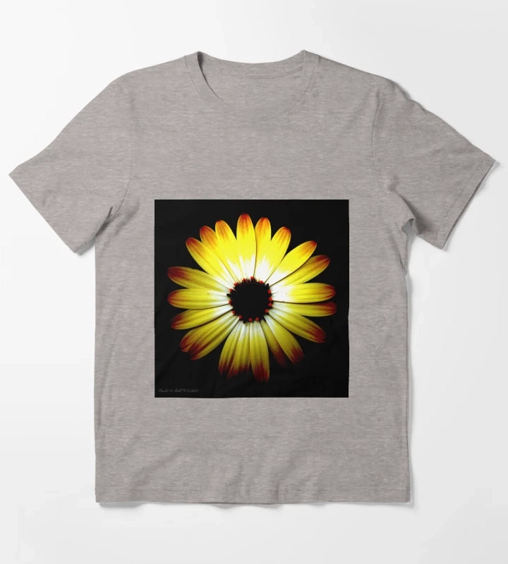 Daisy Bright Yellow T-Shirt Heather Grey