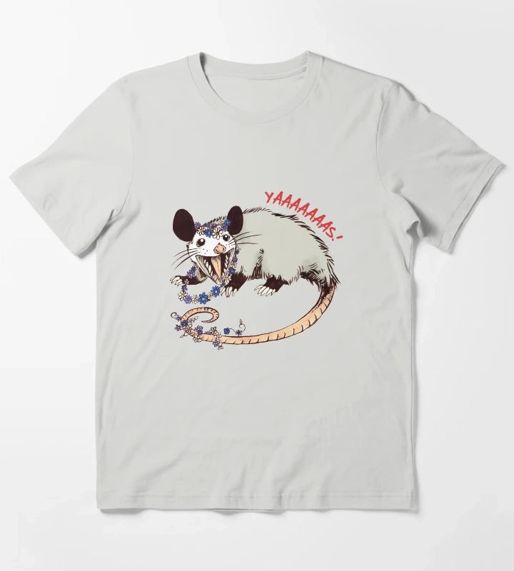 Daisy Chain Opossum Possum Yaaaas T-Shirt Light Grey