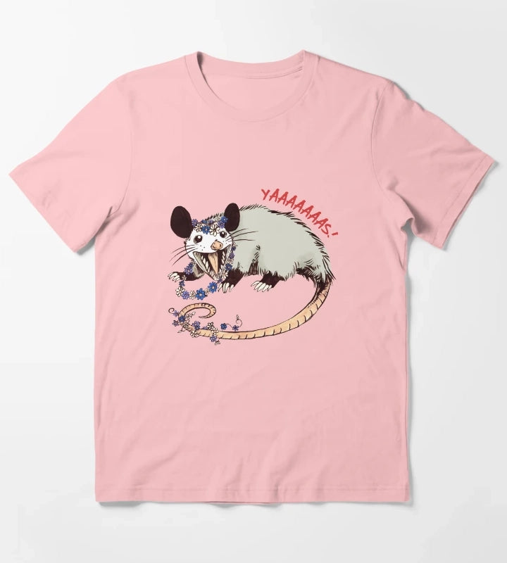 Daisy Chain Opossum Possum Yaaaas T-Shirt Dark Grey