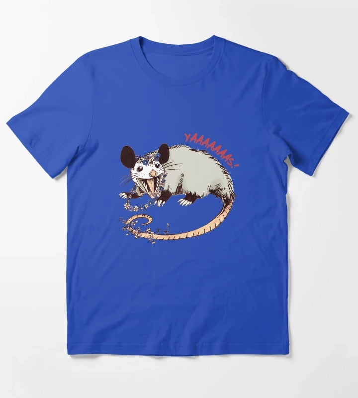 Daisy Chain Opossum Possum Yaaaas T-Shirt Blue