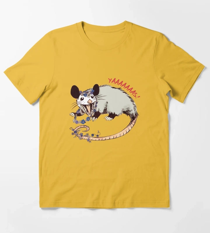 Daisy Chain Opossum Possum Yaaaas T-Shirt Yellow