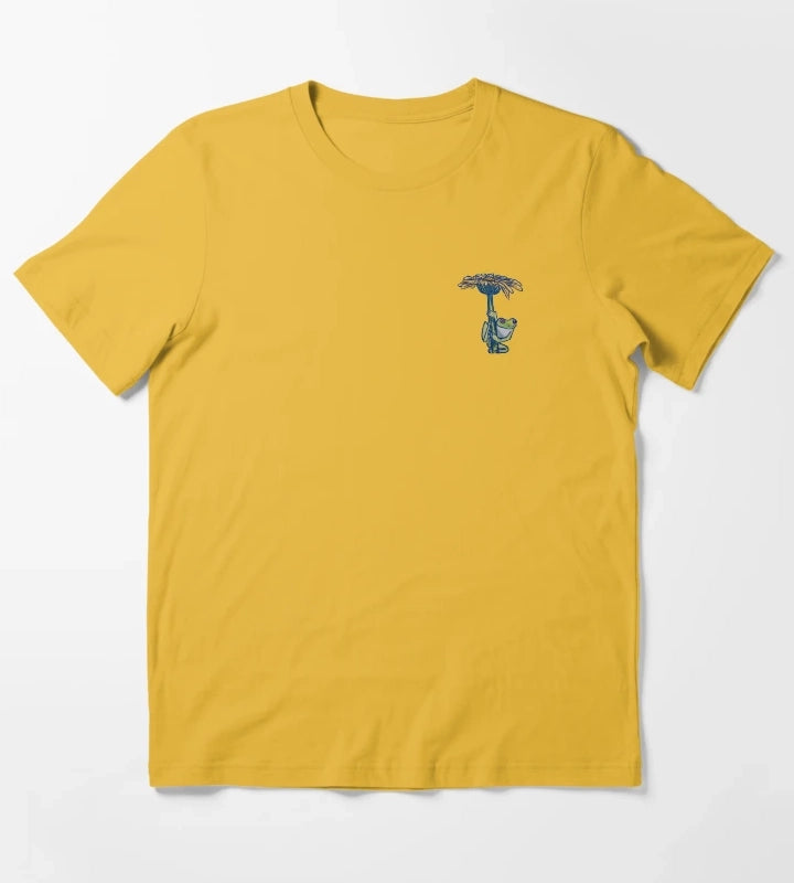 Daisy Climber Solo Whimsical Frog Illustration T-Shirt Yellow
