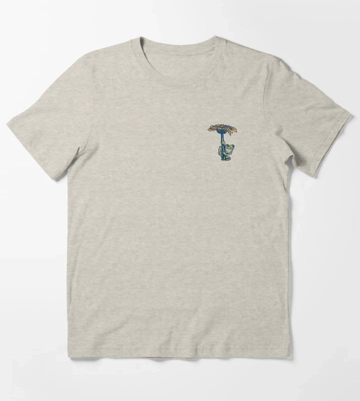 Daisy Climber Solo Whimsical Frog Illustration T-Shirt Cream