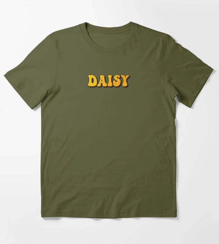 Daisy Custom Name Design Cool Personalized for Women and Girls T-Shirt Olive Green