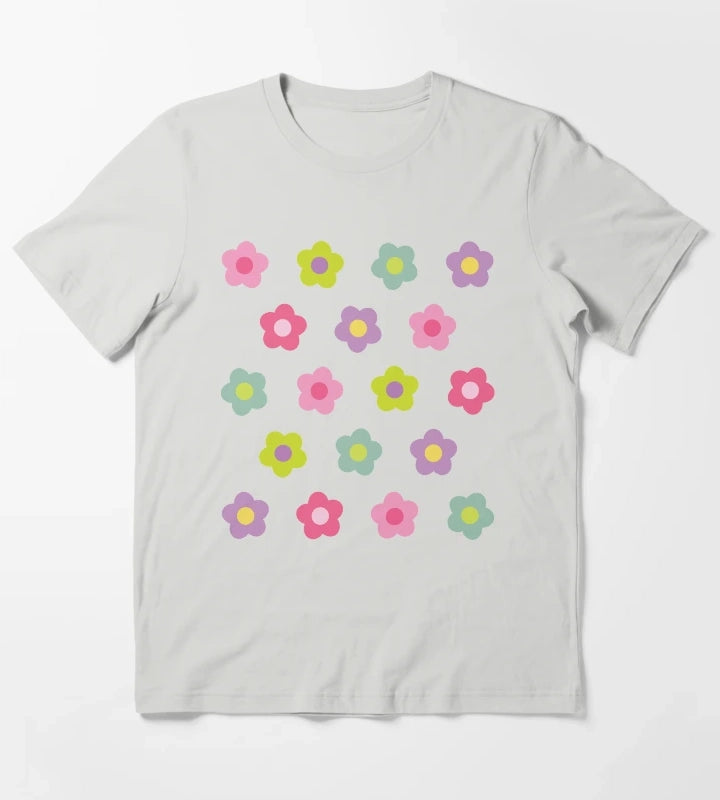 Daisy Daisy Pink T-Shirt Light Grey