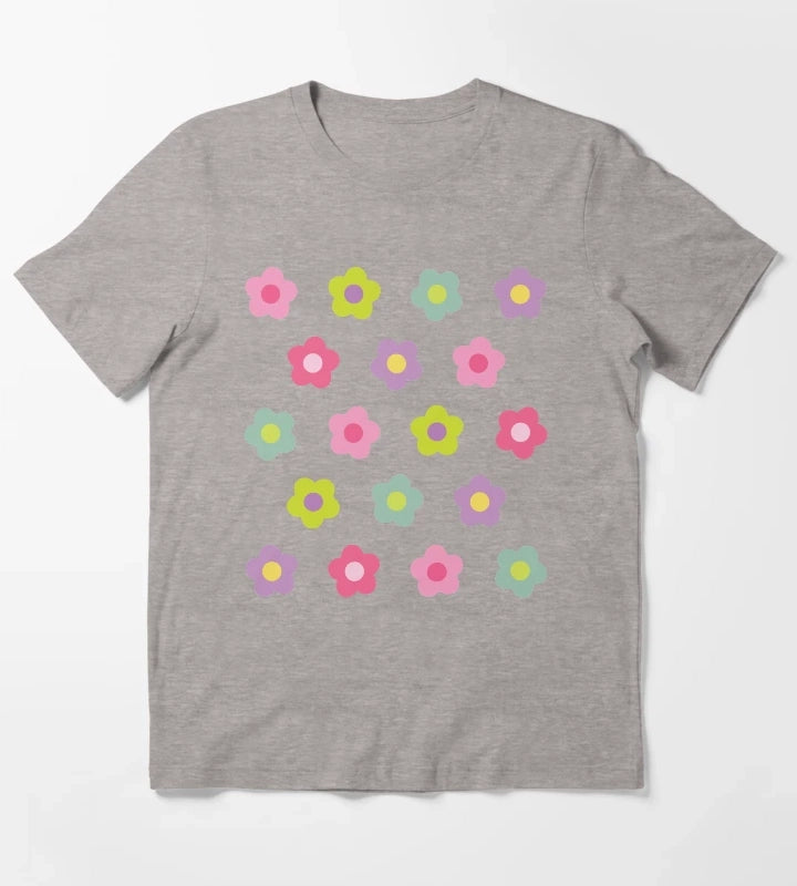 Daisy Daisy Pink T-Shirt Heather Grey