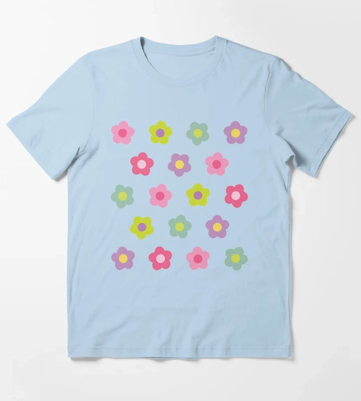 Daisy Daisy Pink T-Shirt Sky Blue