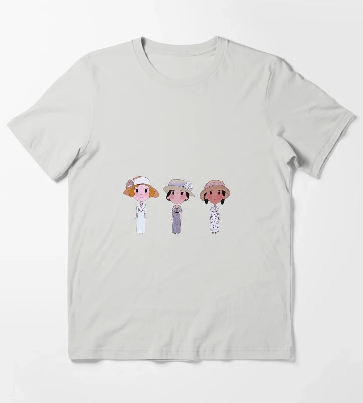 Daisy Downton Abbey Sticker T-Shirt Light Grey