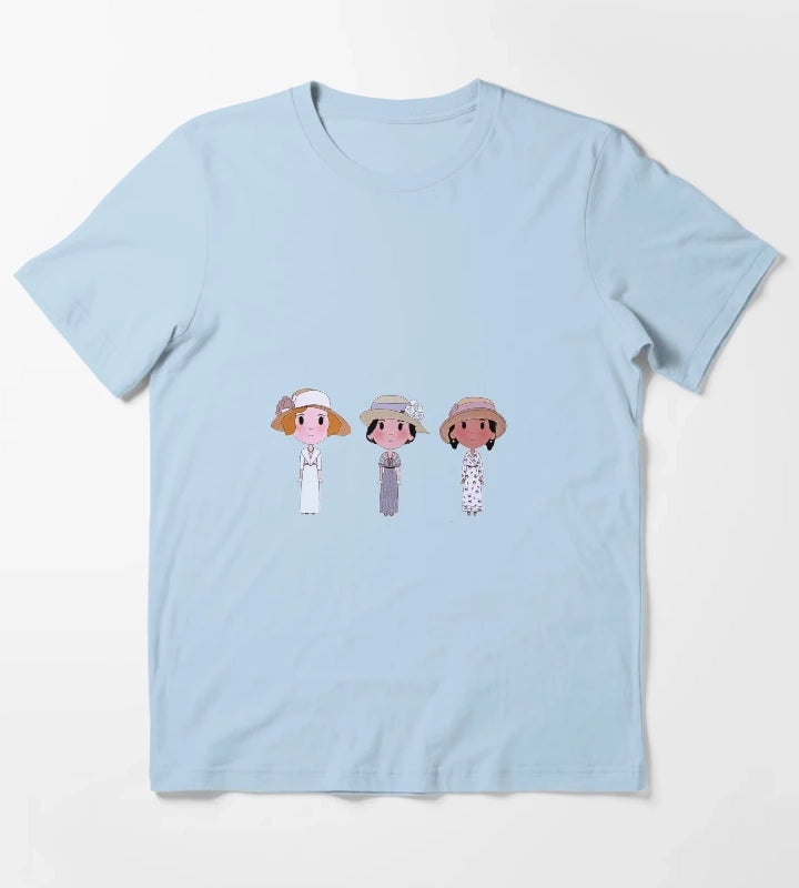 Daisy Downton Abbey Sticker T-Shirt Sky Blue