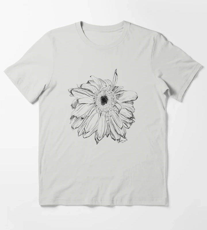 Daisy Drawing T-Shirt Light Grey