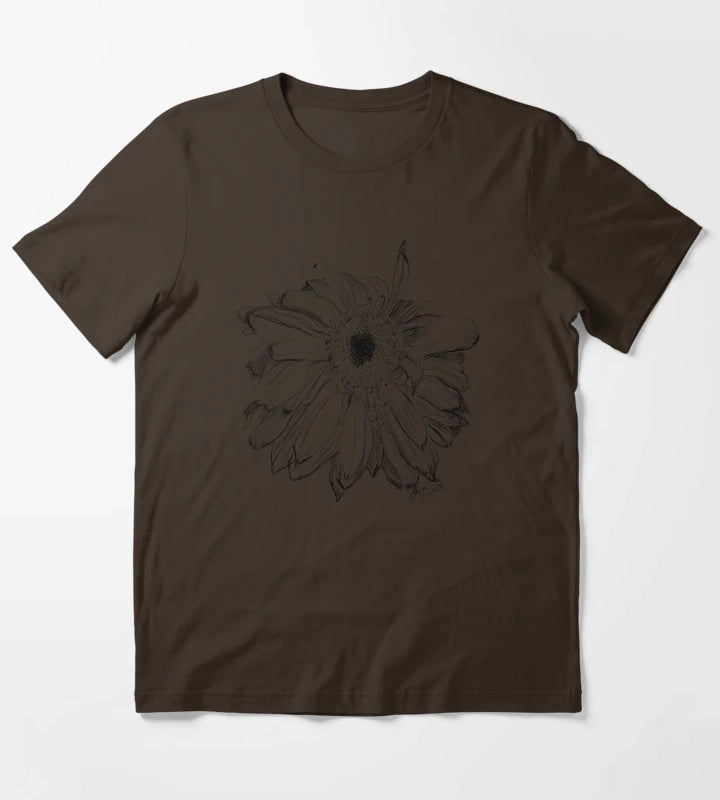 Daisy Drawing T-Shirt Brown