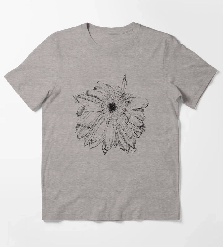Daisy Drawing T-Shirt Heather Grey