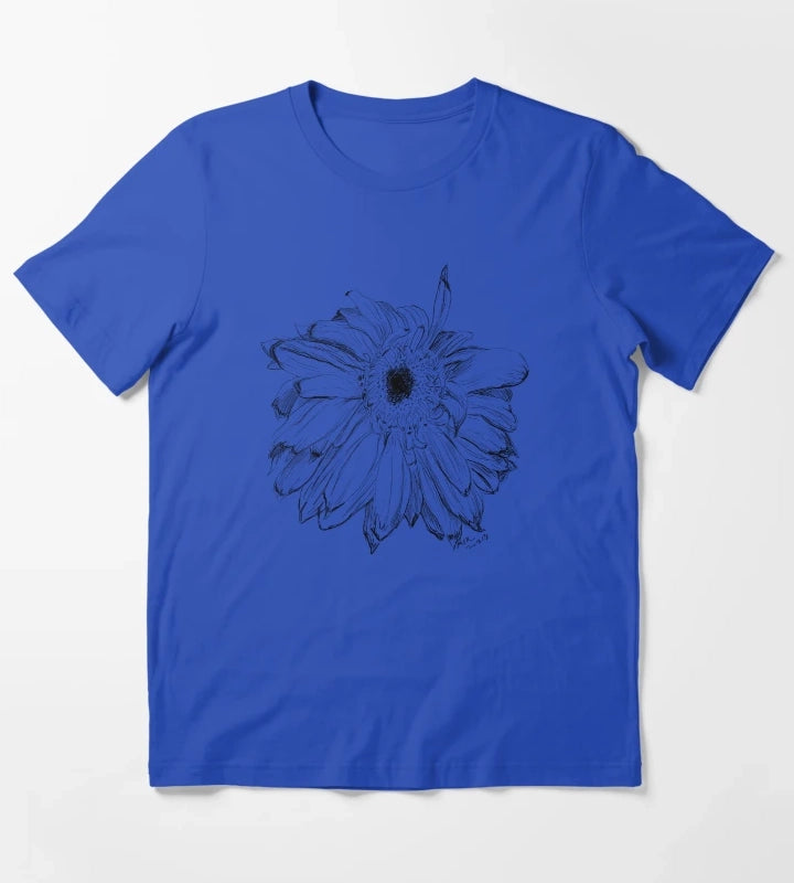 Daisy Drawing T-Shirt Blue
