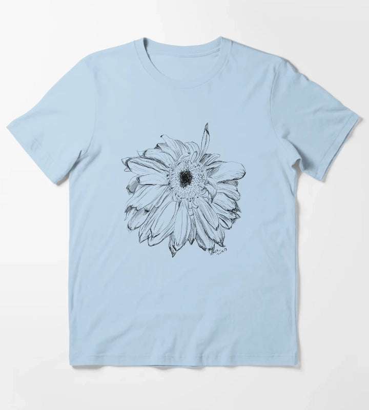 Daisy Drawing T-Shirt Sky Blue