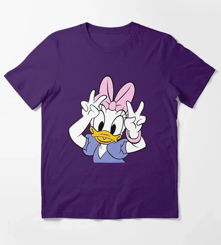 Daisy Duck Say Hi Cute T-Shirt Purple