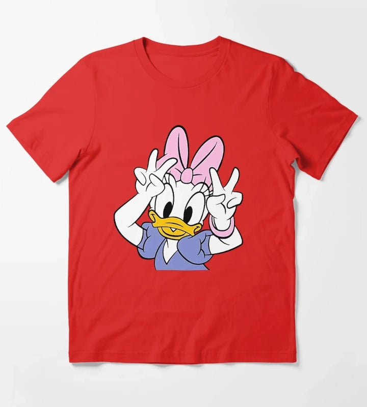 Daisy Duck Say Hi Cute T-Shirt Red